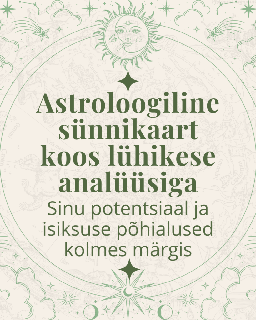 Astroloogiline sünnikaart koos lühikese analüüsiga