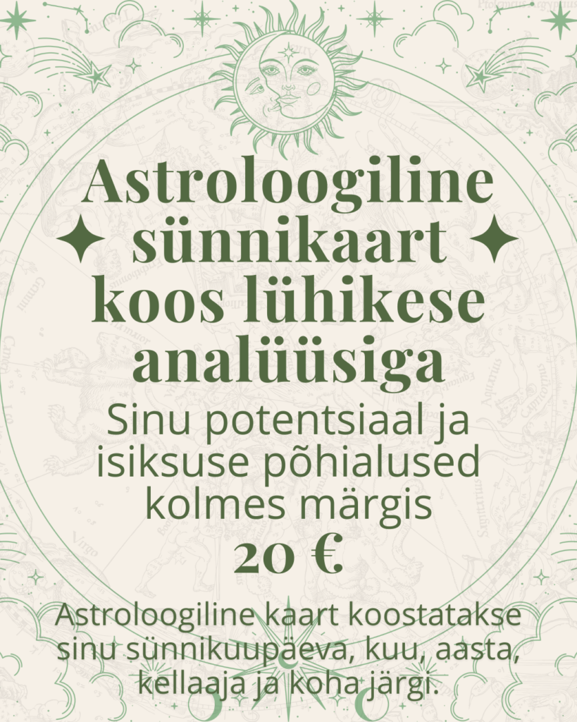 Astroloogiline sünnikaart koos lühikese analüüsiga